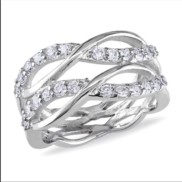 New 925 Silver Multi Layer Weave Diamond Ring 💍 - Picture 5 of 5